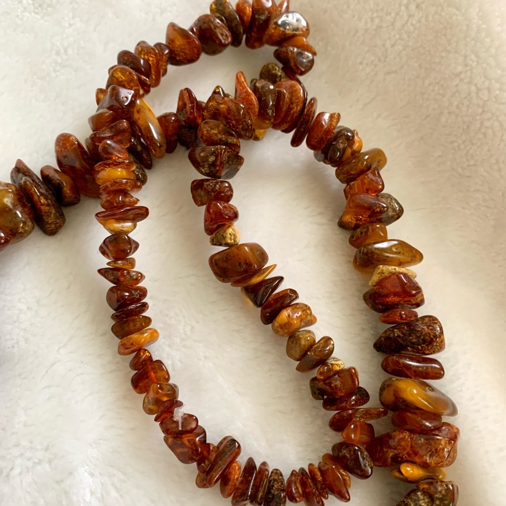 Natural Raw Chunky Baltic Amber Necklace 30" - Picture 11 of 12